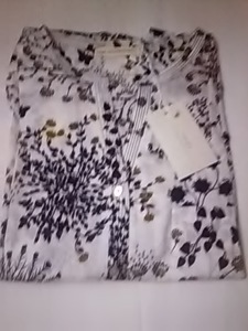 cawaii хлопок блуза женский белый земля & принт S-M размер соответствует неношеный товар ( включая доставку )