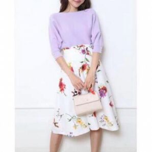 リランドチュール ボタニカルプリントフレアスカート