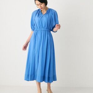 ANAYI ライトローンギャザーフレア ワンピース