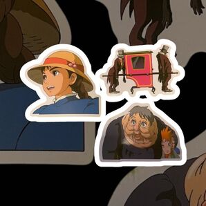 仮専用 ハウルの動く城ステッカー3枚組セットA