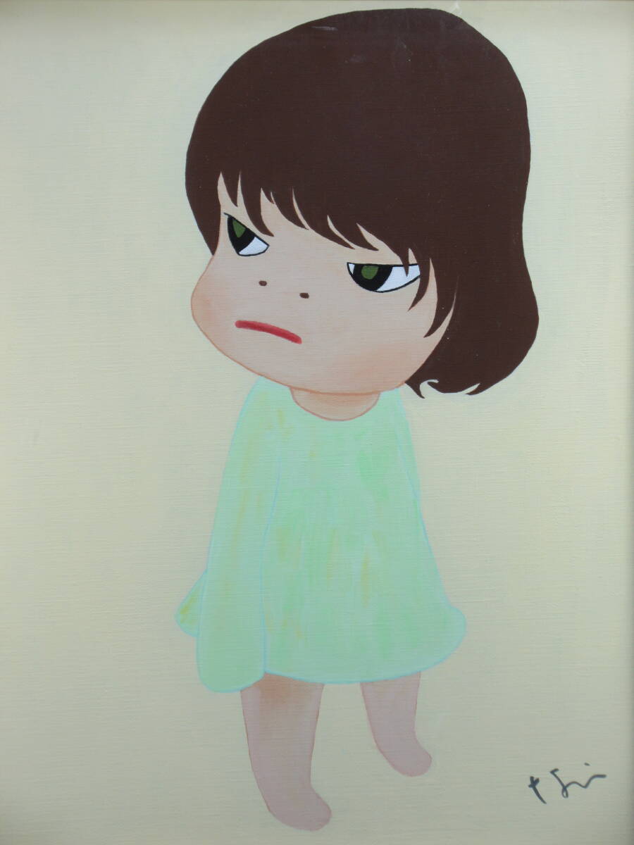 模写/ 奈良美智 / 手描き油彩 女の子 / F6号 /絵面サイン・裏面 模写/ 奈良美智 / 手描き油彩 女の子 / F6号 /絵面サイン・裏面