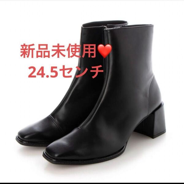 ラウナレア Launa lea チャンキーヒールショートブーツ ショートブーツ ブラック