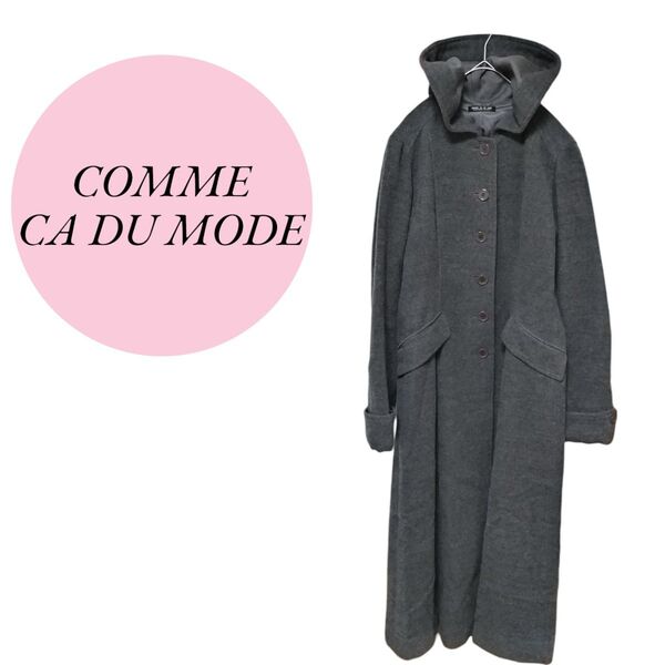 【コムサデモード】COMME CA DU MODE ロングコート アルパカ混み 毛100% アウター М 飾りポケット理由あり古着