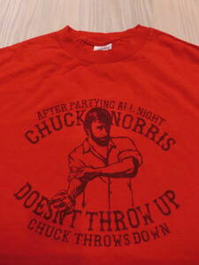 チャック・ノリス アクション俳優 Tシャツ Mサイズ チャック・ノリス・ファクト◆Chuck Norris USA 古着 ビンテージ 格闘家 映画スター