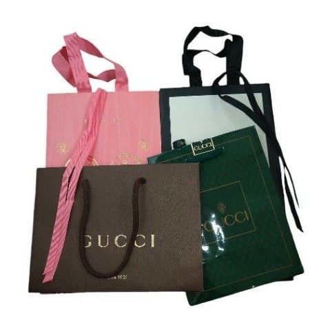 ブランド GUCCI グッチ ショップバッグ ショップ袋 紙袋 ギフト プレゼント リボン リメイク 手提げバッグ 5点