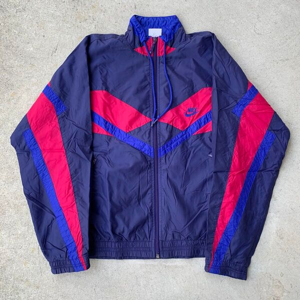 90年代 NIKE 銀タグ ナイロンジャケット レアカラー ネイビー y2k