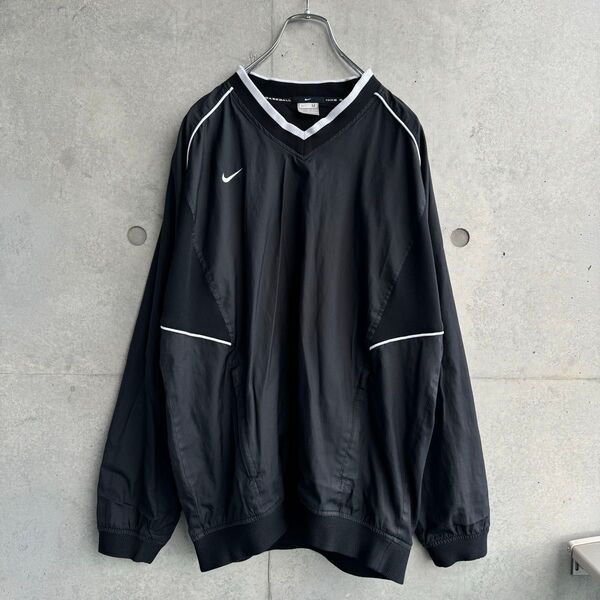 00年代 NIKE ナイロンジャケット プルオーバー スウォッシュ ブラック