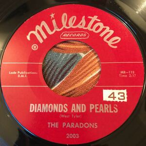 The Paradons Diamonds And Pearls / I Want Love US Original 7inch Doo Wop ロカビリー
