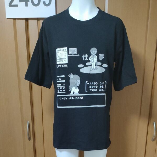 前田佳織里半袖TシャツS/M 黒 ゲームシーンロゴ 「かおりんがゆく!×しまむら」 オンラインストア限定