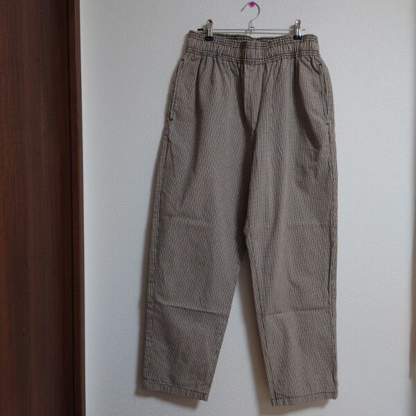 GU パンツ ウエストゴム チェック柄 M