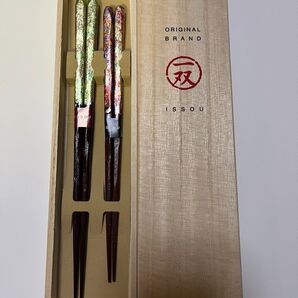【高級漆・銀箔】夫婦箸 ギフト 京都金彩 綾錦