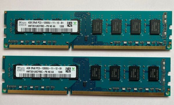 【PCパーツ メモリ】PC3-12800U-11-12-B1 2枚セット