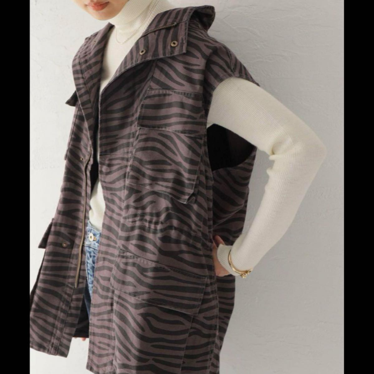 新品　ジャーナルスタンダードレリューム×シニヨン　ゼブラ柄ミリタリーベスト