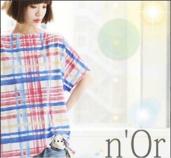【販売終了品】水彩チェックプリントTシャツ