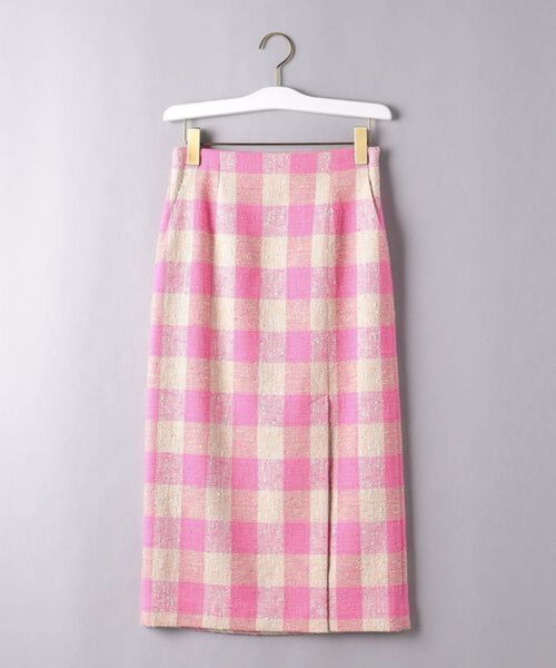 定価30,000円 <UNITED ARROWS>BONOTTO ギンガムチェック スカート 34 ピンク