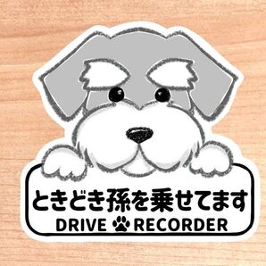 【シュナウザーボード】 ときどき孫を乗せてます マグネット シール 吸盤