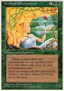 010120-002 4E/4ED 新緑の女魔術師/Verduran Enchantress 英1枚