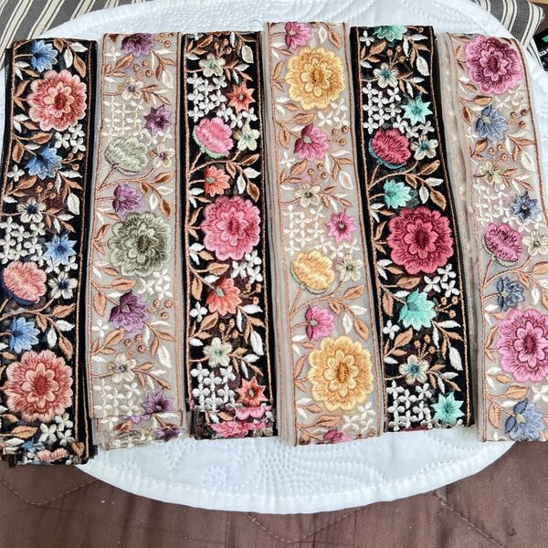 【10月のセールおまとめ対象外】インド刺繍リボン50センチ×6色