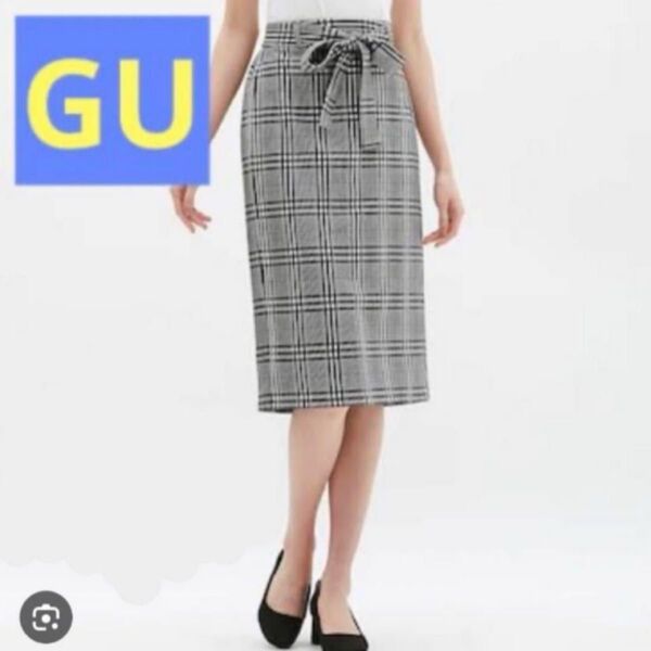 GU 222-303577 チェックタイトスカート Mサイズ