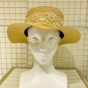 【試着のみ美品】 アクシーズファム ハット帽子 麦わら帽子 つば広 ストローハット バケットハット