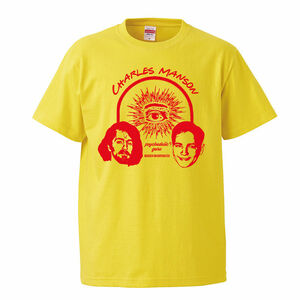 【XLサイズ 黄Tシャツ】チャールズマンソン Charles Manson タランティーノ ワンスアポンアタイム デスプルーフ B級 カルト サイケデリック