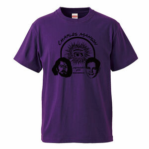 【Sサイズ 紫Tシャツ】チャールズマンソン Charles Manson タランティーノ ワンスアポンアタイム デスプルーフ B級 カルト サイケデリック