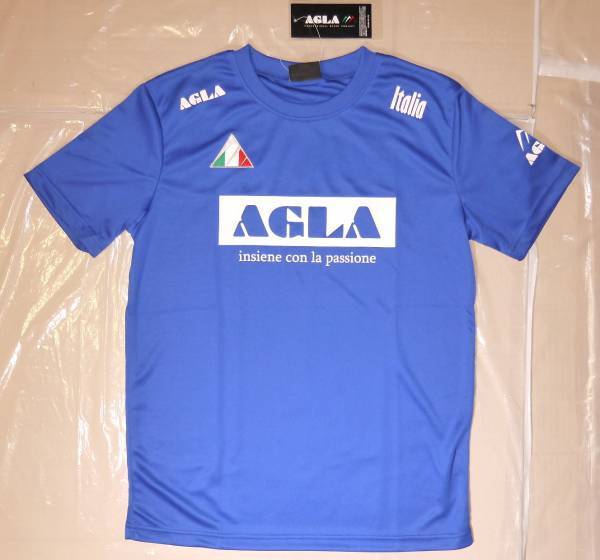 AGLA アグラ 半袖プラクティスシャツ M 青 新品
