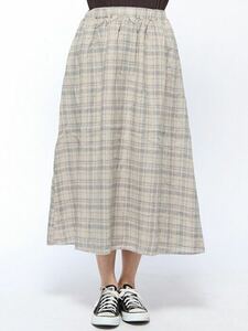 新品タグ 未着 Samansa Mos2 サマンサ モスモス 麻ギャザースカート2017AW サイズフリー グレー 定価、6.372円
