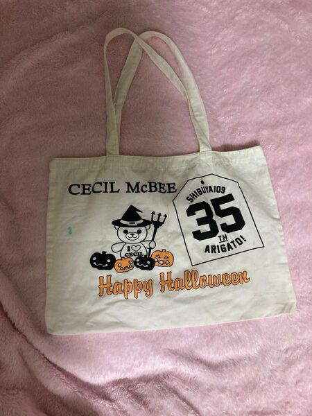 ★クーポン利用で500円★★★ セシルマクビー エコバッグ 布製 CECIL McBEE バッグ ハロウィン トートバッグ