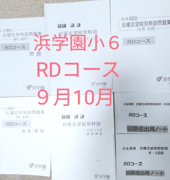 浜学園小6 RDコース 9月10月 テキスト