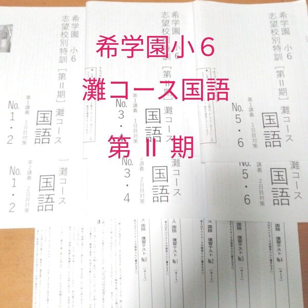 希学園小6 灘コース国語 第Ⅱ期 テキスト&復習テスト