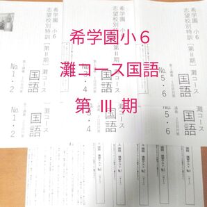 希学園小6 灘コース国語 第Ⅲ期 テキスト&テスト