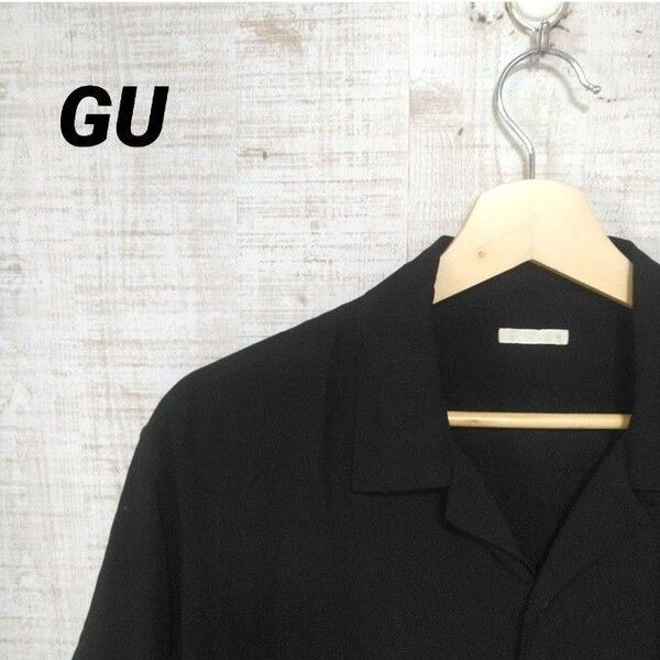 GU 半袖シャツ ブラック レーヨン