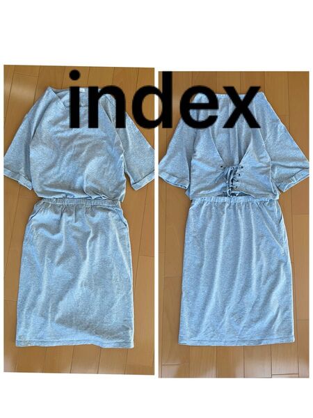 index カットソーワンピース グレー