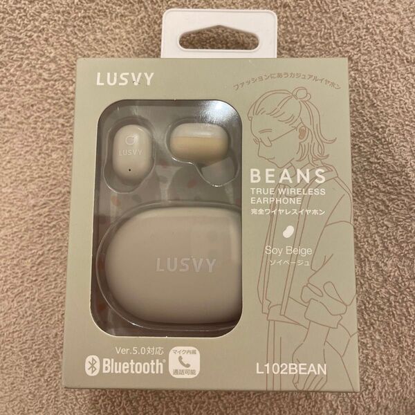 完全ワイヤレスイヤホン L102BEANSB ソイベージュ