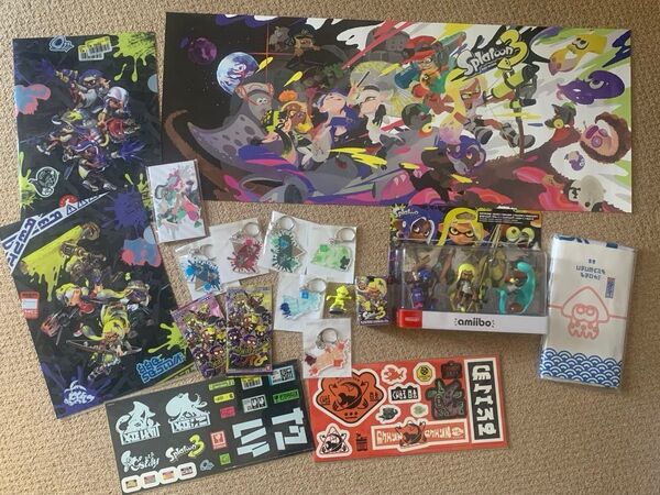 スプラトゥーン3 グッズセット amiibo アミーボ ポスター ステッカー チョコエッグ シークレット ショクワンダー ファイル