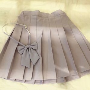 制服 プリーツスカート リボン 紫