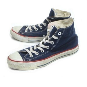 【24.5cm】CONVERSE/コンバースALLSTAR HIキャンバススニーカー■紺/LADIES