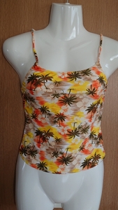 * cocos nucifera. tree & hibiscus pattern * tankini swimsuit * on *7S*( stock )shu Lee n*