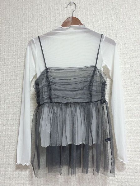 しまむら アベイル シアーカットソー チュールビスチェ