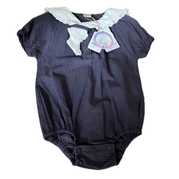 【新品未使用】子供服 女の子 サッカーレースロンパース feteafeta バースデー 80