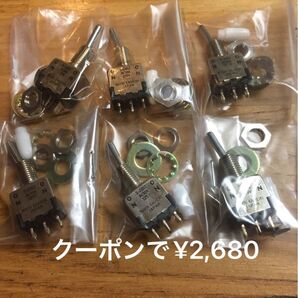 トグルスイッチ6個125V10A On-On型日本開閉器製