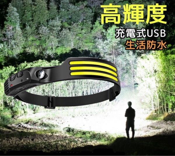 ヘッドライト 充電式 LED USB type-c 釣り 登山 夜釣 キャンプ
