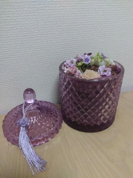日比谷花壇 造花ポット ガラス器