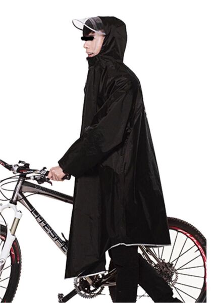 自転車用レインコート レインポンチョ 男女兼用 ロングタイプ 防水