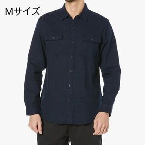 Amazon Essentialsフランネルシャツ 2ポケット スリムフィット 長袖 メンズ シャツ ネイビー 紺 M