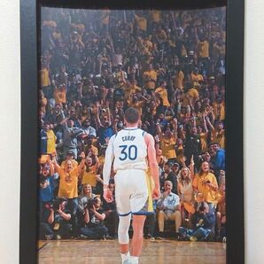 新品 NBA ステフィンカリー ポスター イラスト カラー プリント フレーム付き B5サイズ フォト