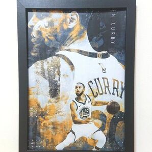 新品 NBA ステフィンカリー ポスター イラスト カラー プリント フレーム付き B5サイズ 希少 グッズ