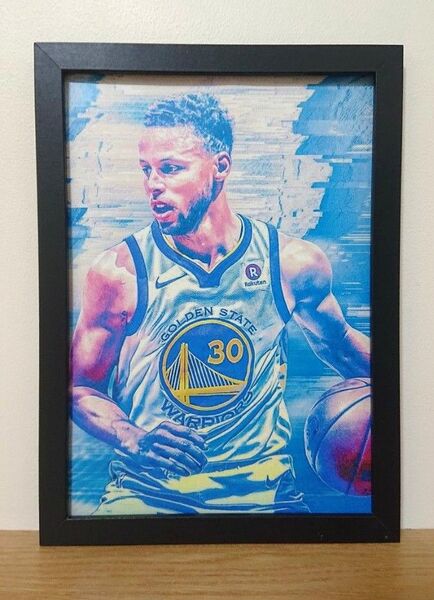 新品 NBA ステフィンカリー ポスター イラスト フレーム付き B5サイズ