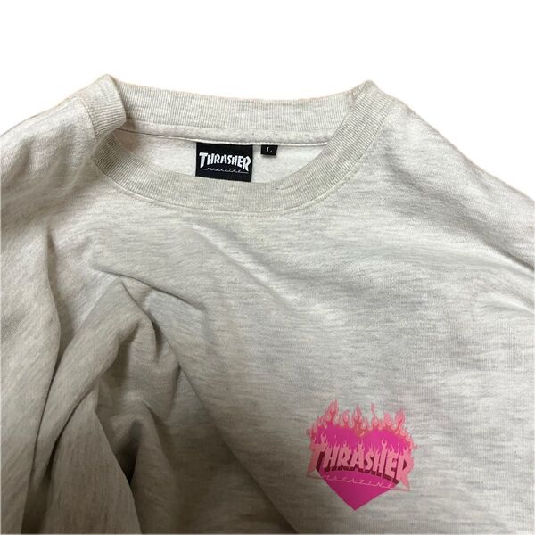 thrasher スラッシャー トレーナー スエット スウェット 長袖 ヘザーグレー L